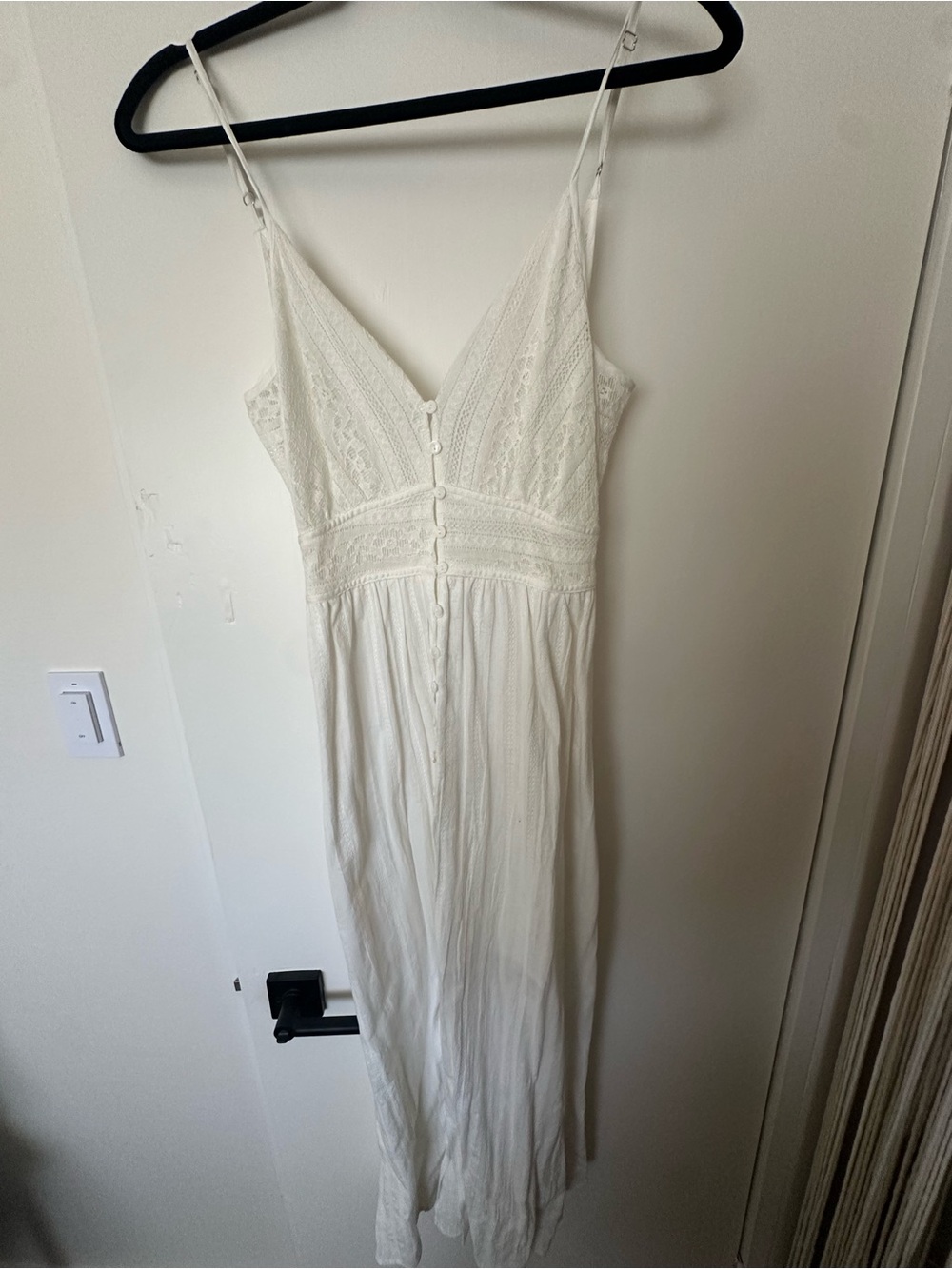 Dress Forum White Lace Maxi Dress with Delicate Straps